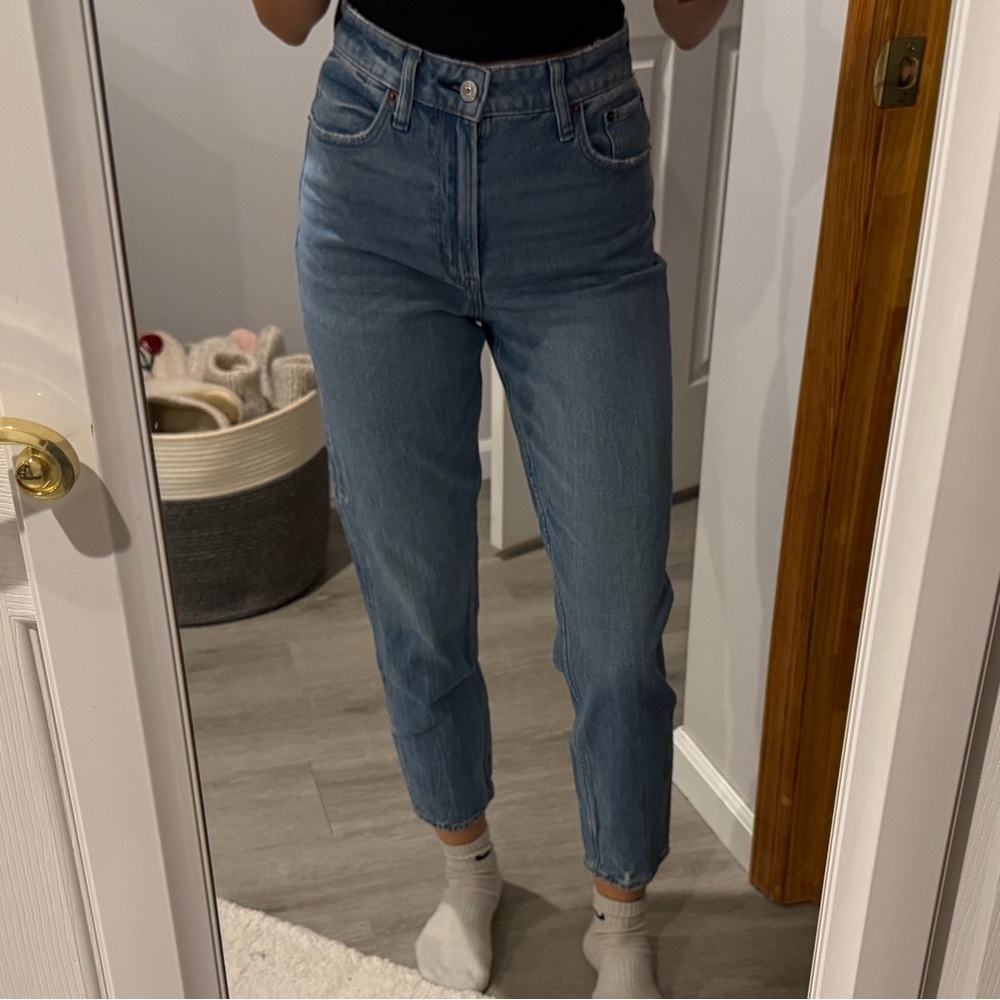 Abercrombie & Fitch Blue High Rise Mom Jeans